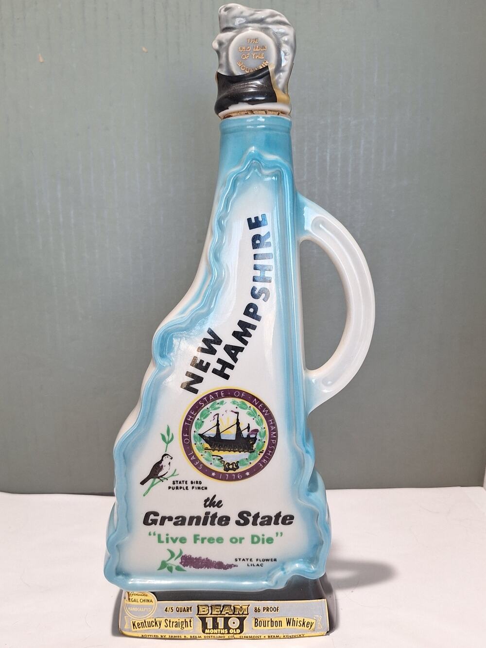 Jim Beam New Hampshire Granite State Decanter Old Man 1967 Regal China Empty